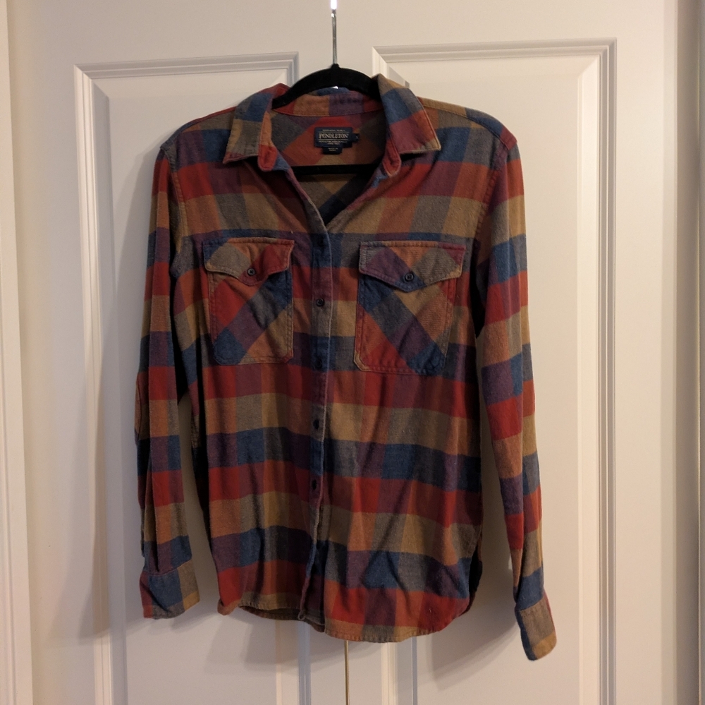 Pendleton Women's Cotton Elbow-Patch Plaid Flanne… - image 1